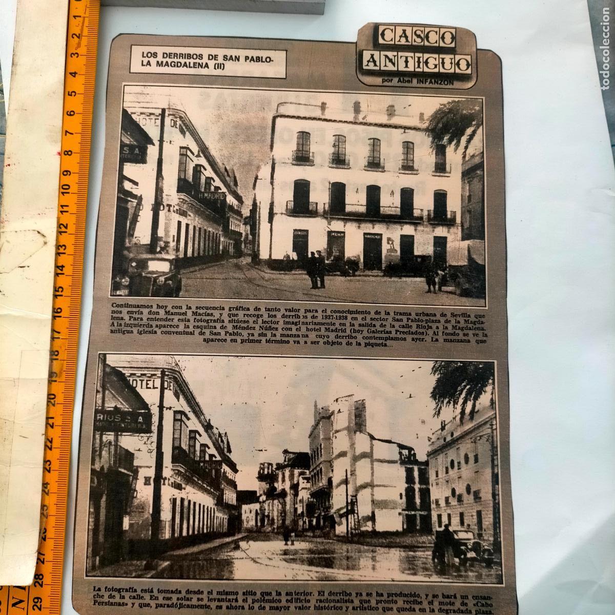 Collezionismo di Riviste e Giornali: NOTICIA SEVILLA CASCO ANTIGUO ANTONIO BURGOS - DERRIBOS EN SAN PABLO LA MAGDALENA