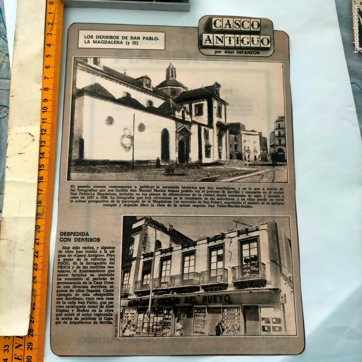 Collezionismo di Riviste e Giornali: NOTICIA SEVILLA CASCO ANTIGUO ANTONIO BURGOS - DERRIBOS EN SAN PABLO LA MAGDALENA