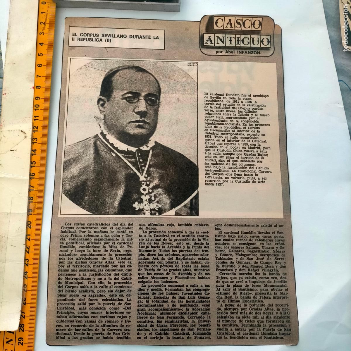 Collezionismo di Riviste e Giornali: NOTICIA SEVILLA CASCO ANTIGUO ANTONIO BURGOS - CORPUS EN SEVILLA DURANTE LA II REPUBLICA