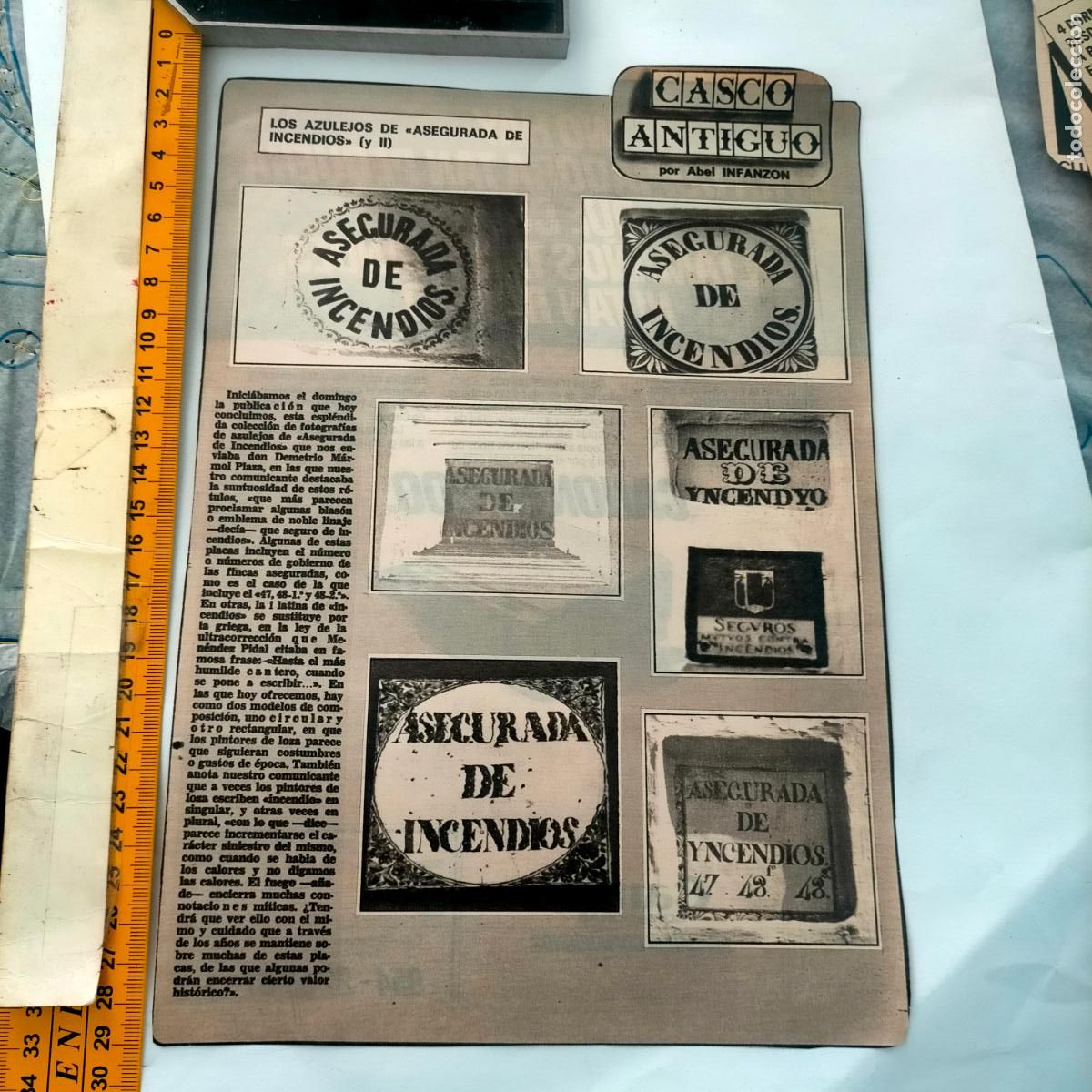Collection Magazines and Newspapers: NOTICIA SEVILLA CASCO ANTIGUO ANTONIO BURGOS - AZULEJOS ASEGURAD DE INCENDIOS