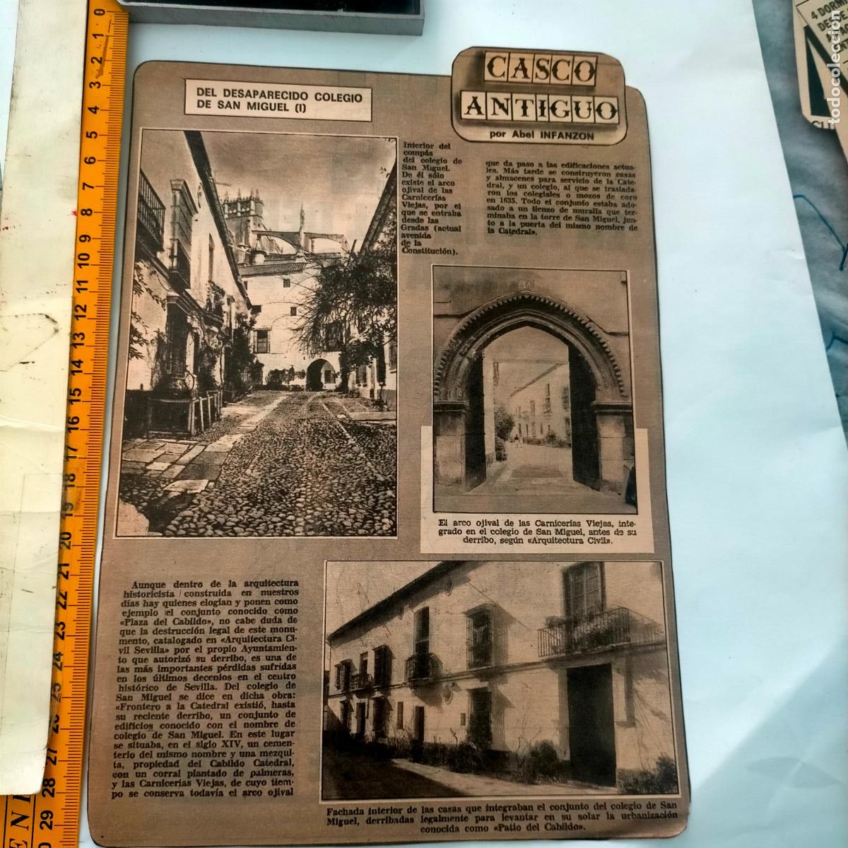 Coleccionismo de Revistas y Peri&oacute;dicos: NOTICIA SEVILLA CASCO ANTIGUO ANTONIO BURGOS - COLEGIO DE SAN MIGUEL