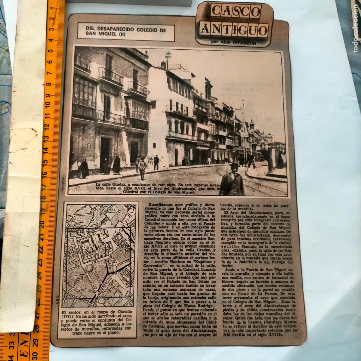 Coleccionismo de Revistas y Peri&oacute;dicos: NOTICIA SEVILLA CASCO ANTIGUO ANTONIO BURGOS - COLEGIO DE SAN MIGUEL