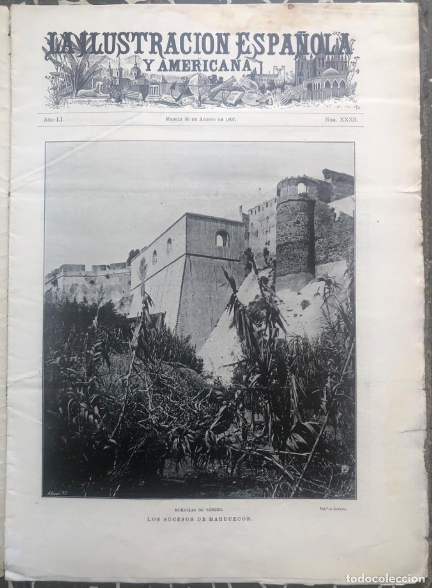 Coleccionismo de Revistas y Peri&oacute;dicos: ILU.ESPA&Ntilde;OLA Y AME. - 1907 - T&Aacute;NGER, CASABLANCA - SAN SEBASTI&Aacute;N - METZ, WILHELMASH&Ouml;HE (ALEMANIA)