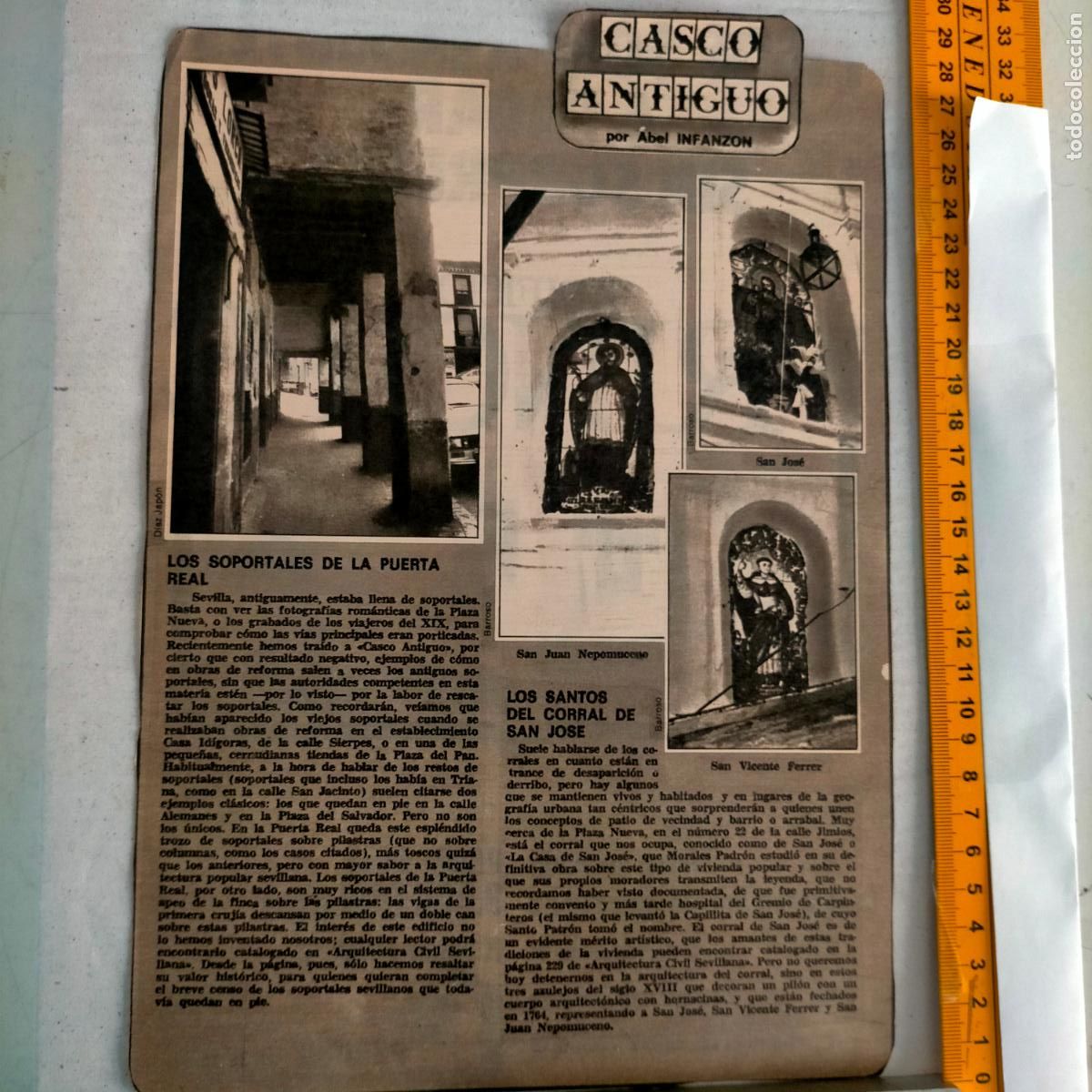 Collezionismo di Riviste e Giornali: NOTICIA SEVILLA CASCO ANTIGUO ANTONIO BURGOS - PUERTA REAL - SANTOS DEL CORRAL DE SAN JOSE ,