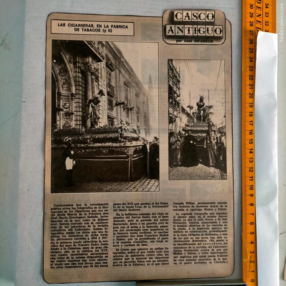 Collection Magazines and Newspapers: NOTICIA SEVILLA CASCO ANTIGUO ANTONIO BURGOS - HERMANDAD DE LAS CIGARRERAS - CRISTO DE LA COLUMNA