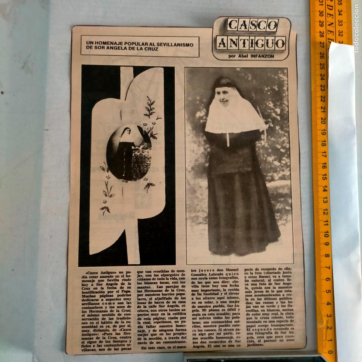 Collectionnisme de Revues et Journaux: NOTICIA SEVILLA CASCO ANTIGUO ANTONIO BURGOS SOR ANGELA DE LA CRUZ