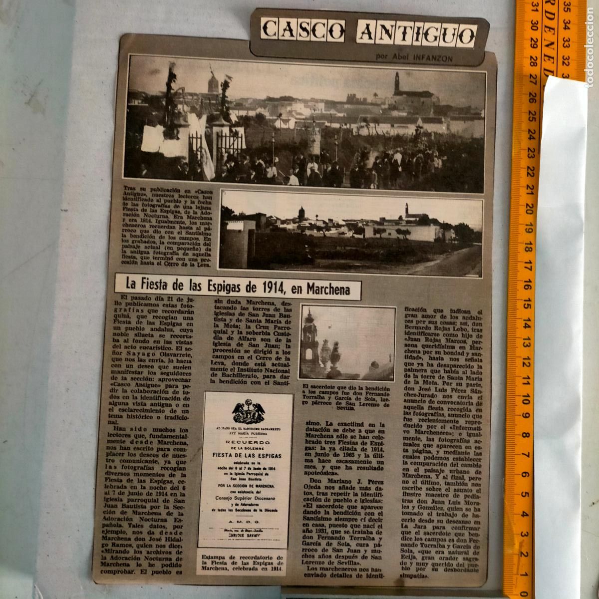 Collectionnisme de Revues et Journaux: NOTICIA SEVILLA CASCO ANTIGUO ANTONIO BURGOS - FIESTAS DE LAS ESPIGAS 1914 MARCHENA