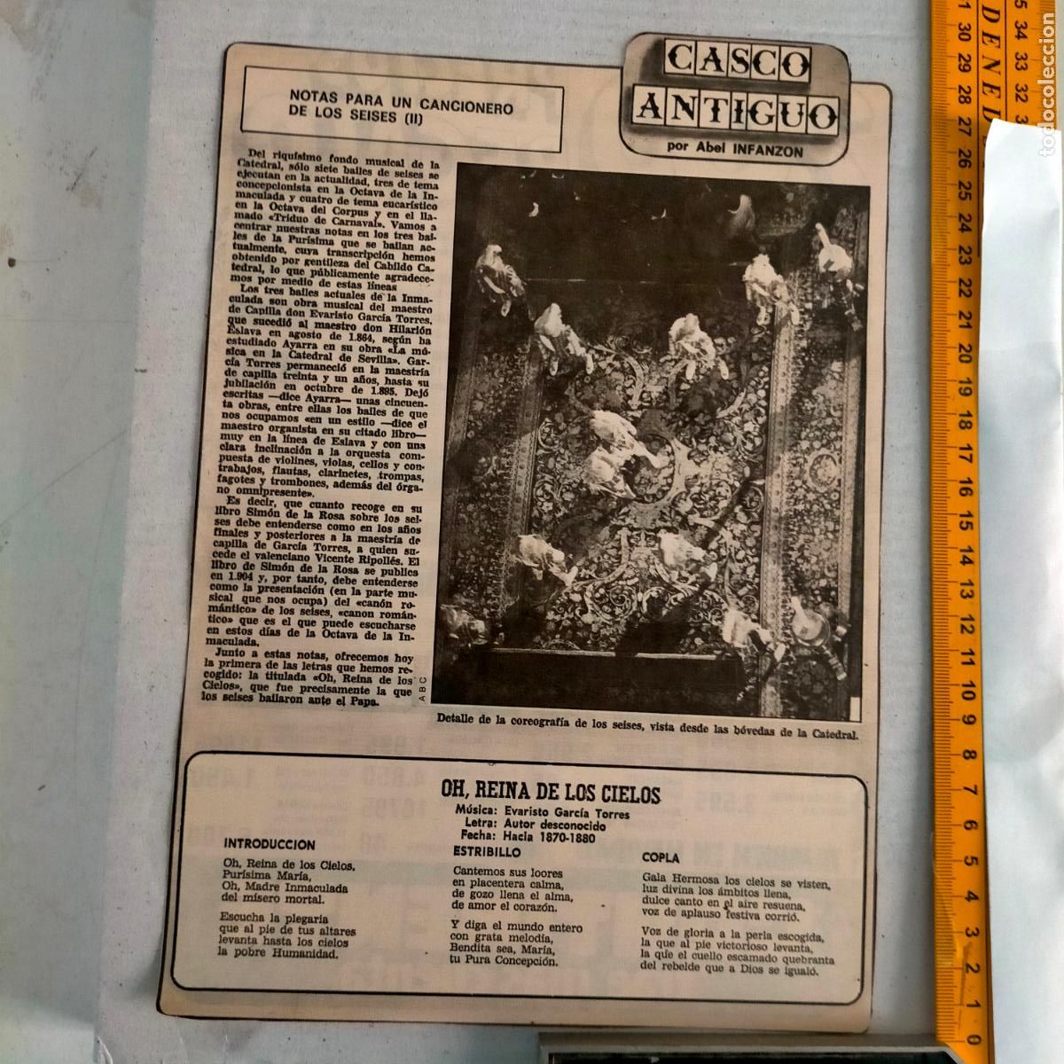 Collectionnisme de Revues et Journaux: NOTICIA SEVILLA CASCO ANTIGUO ANTONIO BURGOS - CANCIONERO DE LOS SEISES