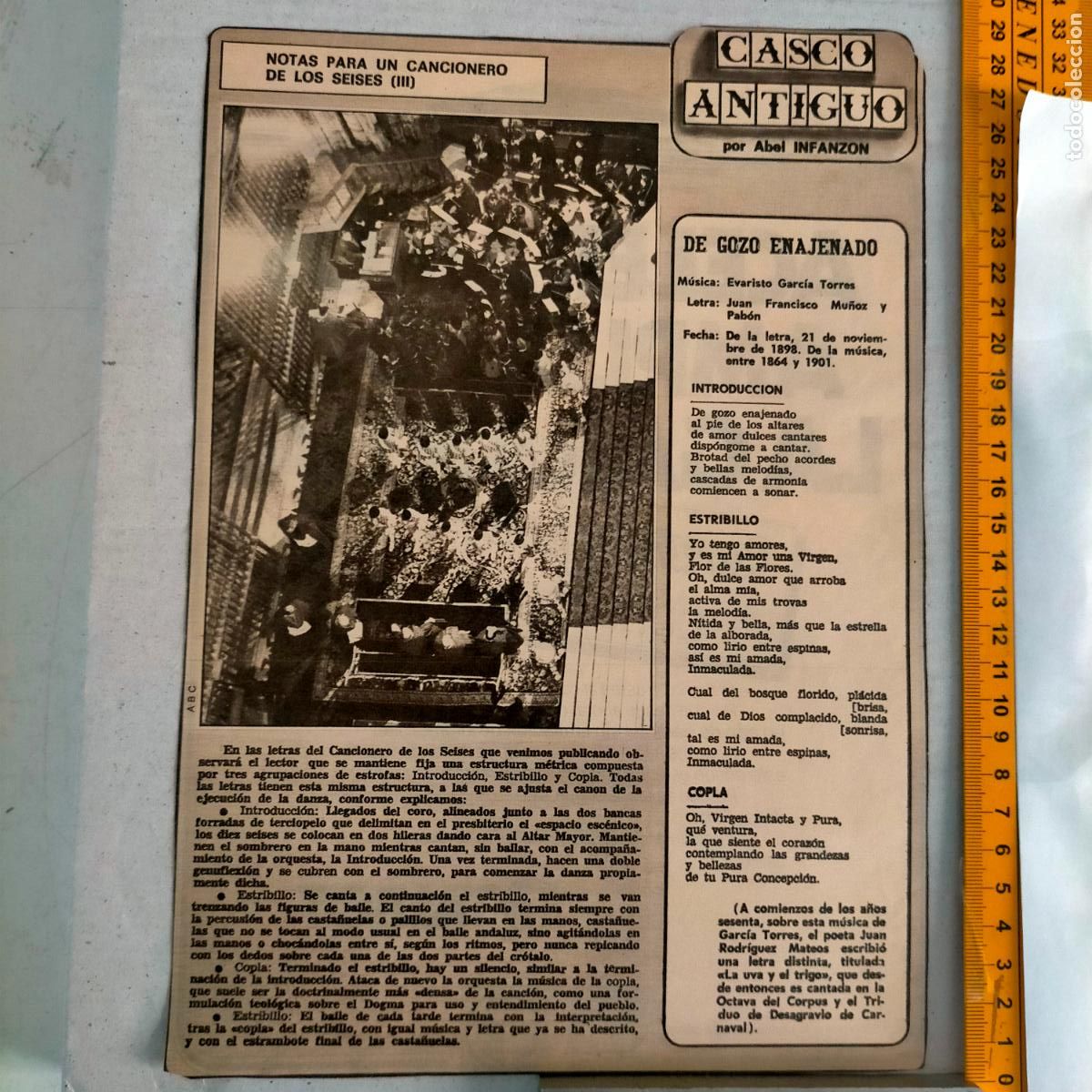 Collectionnisme de Revues et Journaux: NOTICIA SEVILLA CASCO ANTIGUO ANTONIO BURGOS - CANCIONERO DE LOS SEISES