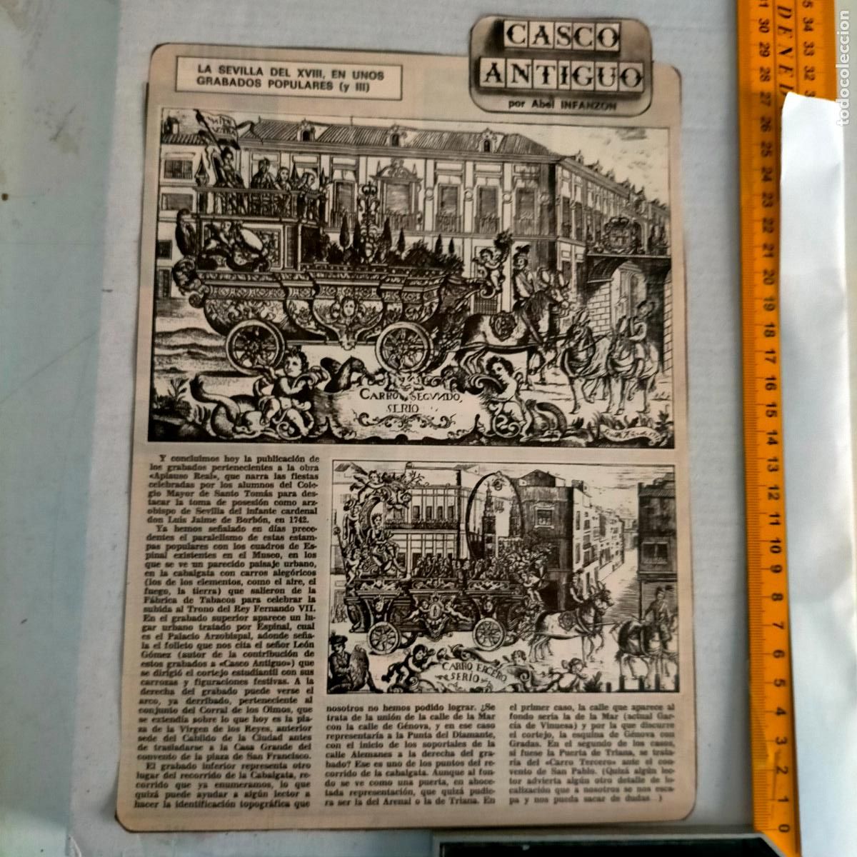 Collectionnisme de Revues et Journaux: NOTICIA SEVILLA CASCO ANTIGUO ANTONIO BURGOS - SEVILLA EN UNO DE LOS GRABADOS POPULARES