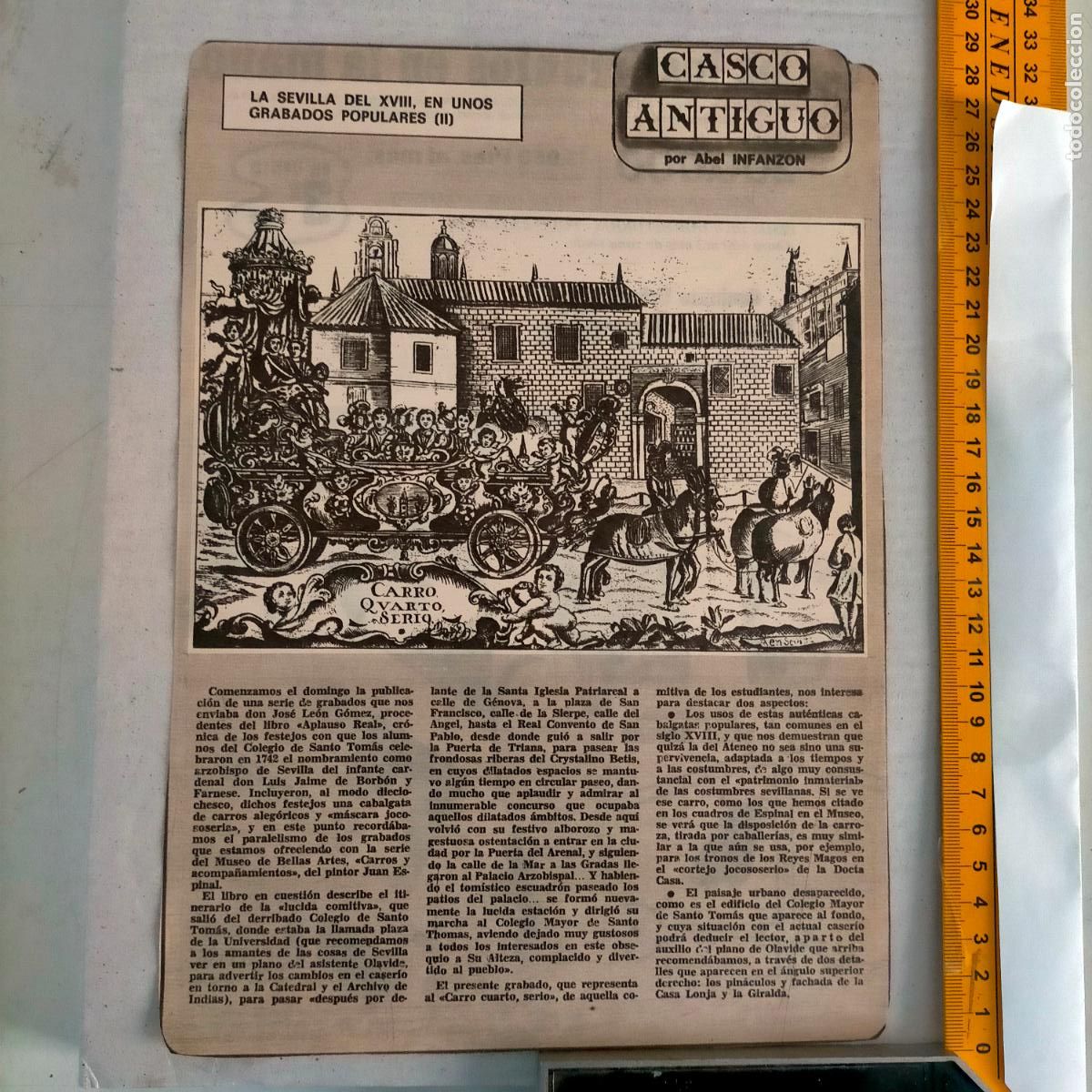 Collectionnisme de Revues et Journaux: NOTICIA SEVILLA CASCO ANTIGUO ANTONIO BURGOS - SEVILLA EN UNO DE LOS GRABADOS POPULARES