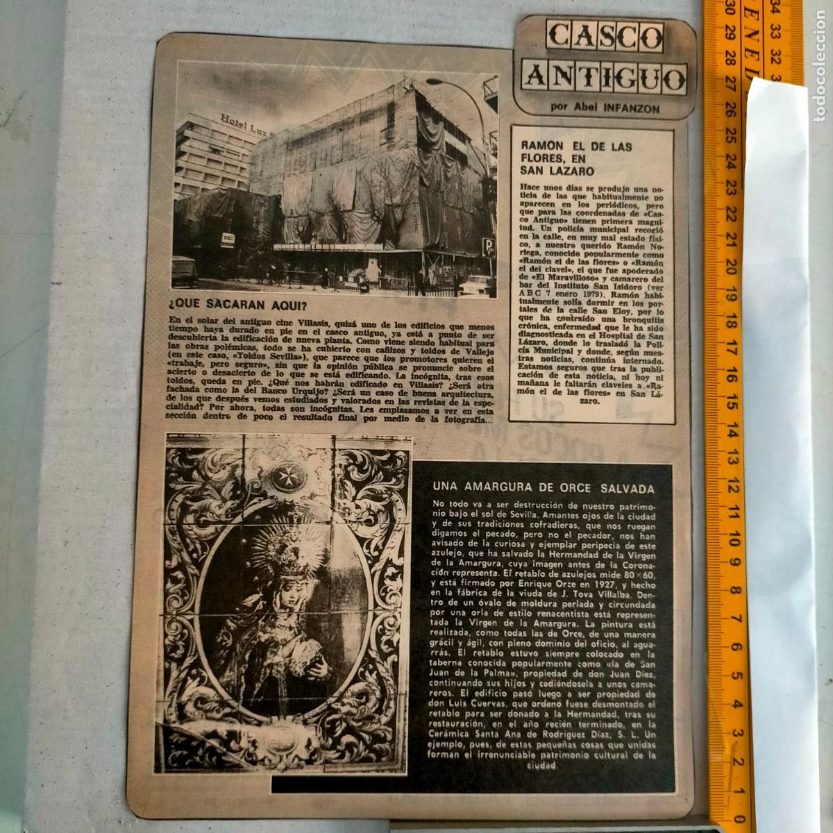 Collectionnisme de Revues et Journaux: NOTICIA SEVILLA CASCO ANTIGUO ANTONIO BURGOS - AZULEJO VIRGEN DE LA AMARGURA - SAN LAZARO