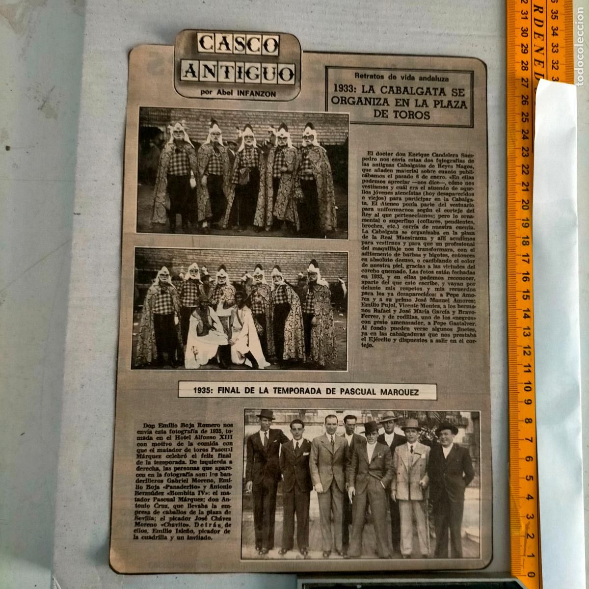 Collectionnisme de Revues et Journaux: NOTICIA SEVILLA CASCO ANTIGUO ANTONIO BURGOS - CABALGATA DE REYES 1933 - TORERO PASCUAL MARQUEZ