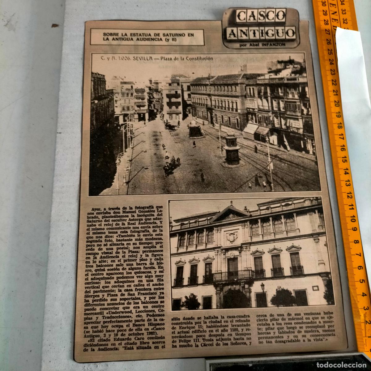 Collectionnisme de Revues et Journaux: SEVILLA CASCO ANTIGUO ANTONIO BURGOS - ESTATUA SATURNO ANTIGUA AUDIENCIA PLAZA CONSTITUCION
