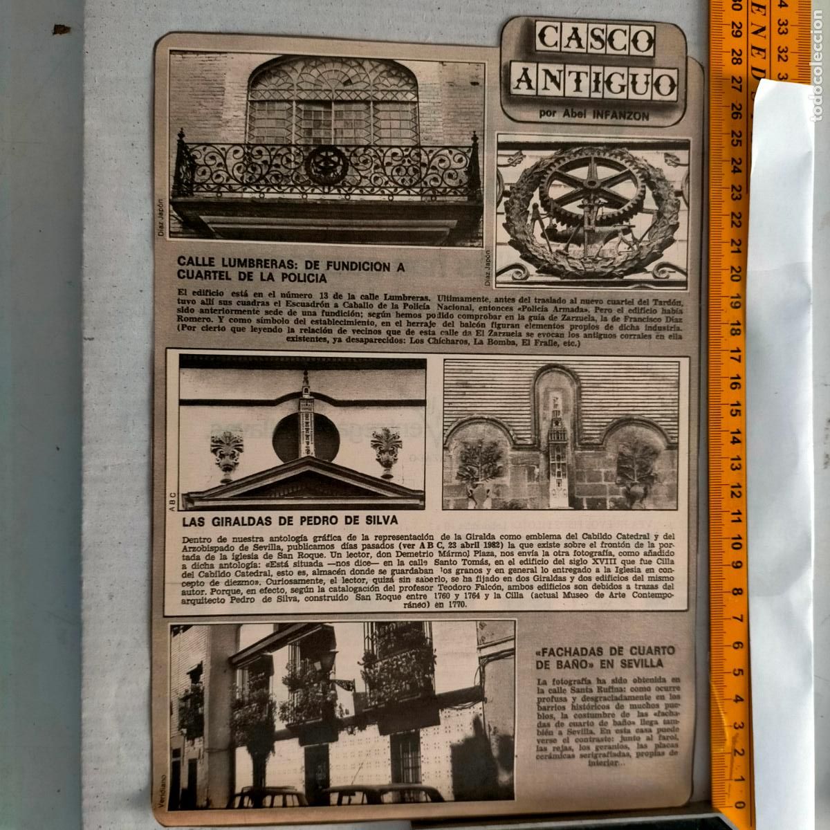 Collectionnisme de Revues et Journaux: SEVILLA CASCO ANTIGUO ANTONIO BURGOS - calle lumbreras fundicion a cuartel de policia - las giraldas