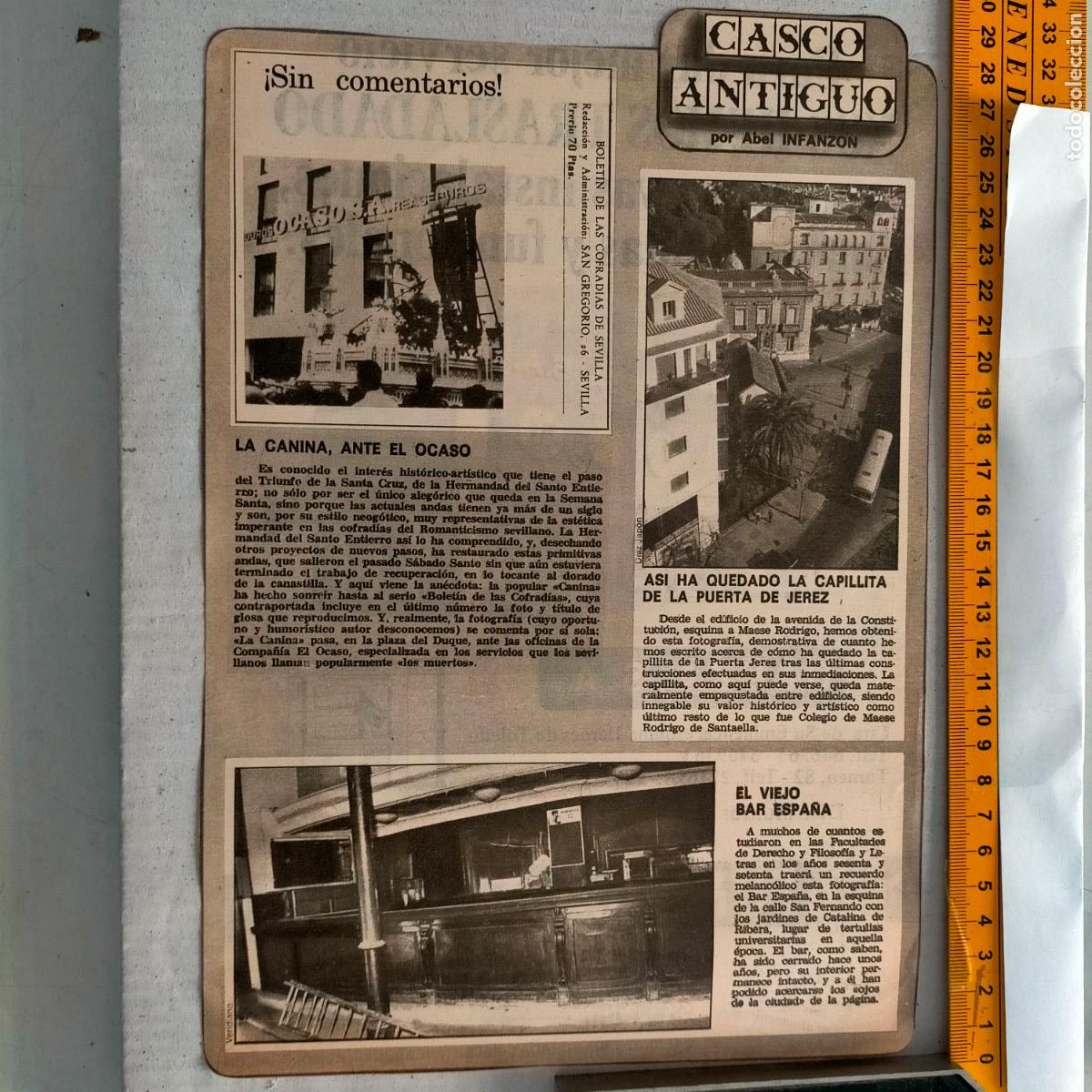 Collectionnisme de Revues et Journaux: SEVILLA CASCO ANTIGUO ANTONIO BURGOS - COFRADIAS PASO LA CANINA - CAPILLA PUERTA JEREZ - BAR ESPA&Ntilde;A