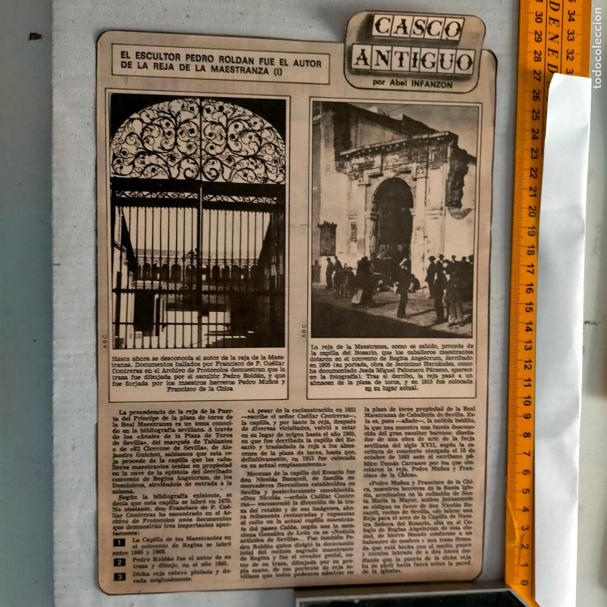 Collezionismo di Riviste e Giornali: SEVILLA CASCO ANTIGUO ANTONIO BURGOS - ESCULTOR PEDRO ROLDAN REJA DE LA MAESTRANZA