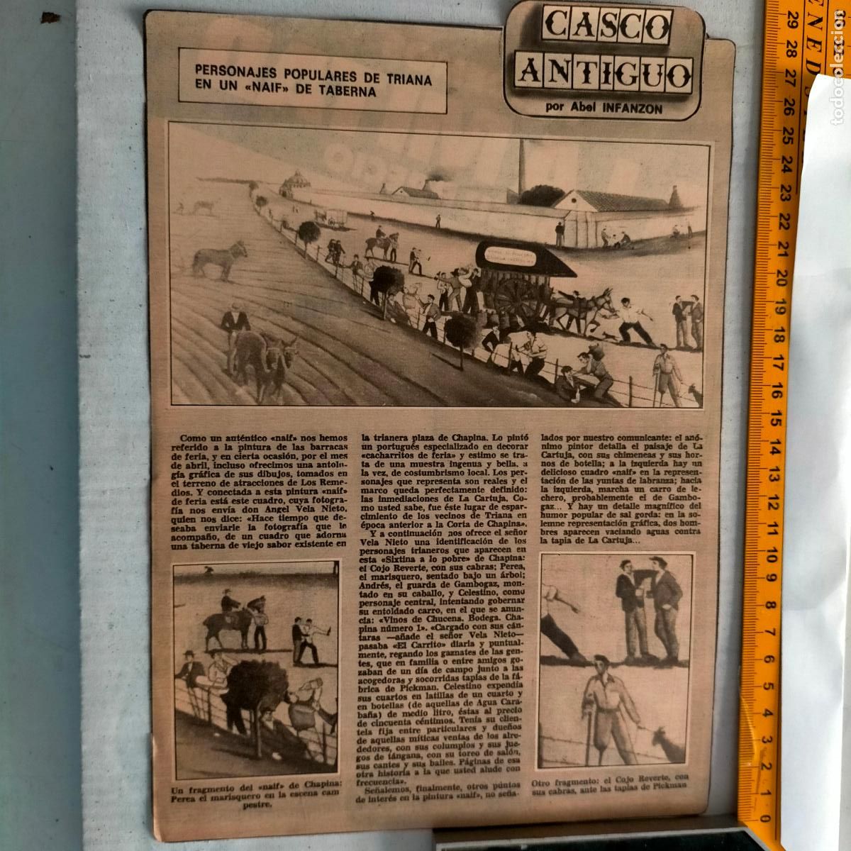 Coleccionismo de Revistas y Peri&oacute;dicos: SEVILLA CASCO ANTIGUO ANTONIO BURGOS - PERSONAJES TRIANA EN UN NAIF DE TABERNA
