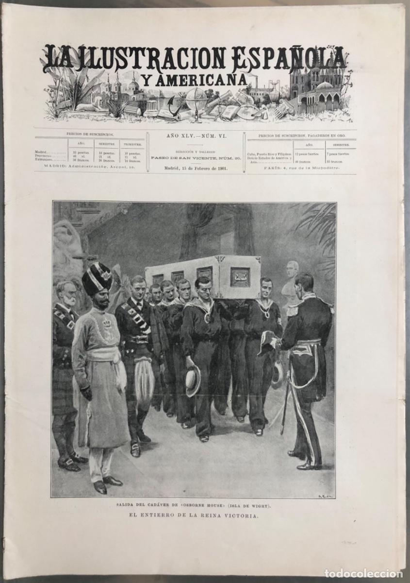 Coleccionismo de Revistas y Peri&oacute;dicos: ILU.ESPA&Ntilde;OLA Y AME.-1901 - REINA VICTORIA, Entierro - ESCOCIA - CAMPOAMOR, Entierro -REYES DE PRUSIA