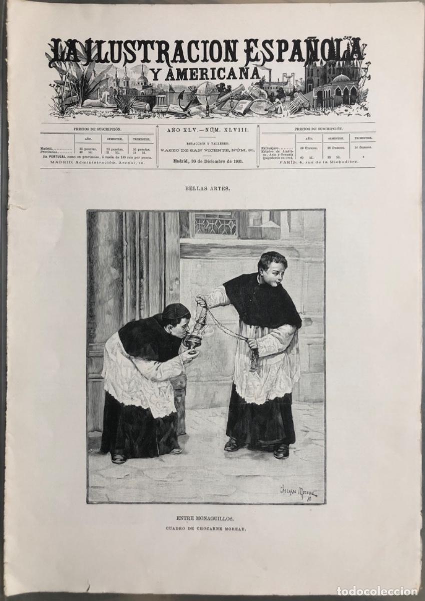 Coleccionismo de Revistas y Peri&oacute;dicos: ILU.ESPA&Ntilde;OLA Y AME.-1901 - Santuario MONTSERRAT - LOS PREMIOS NOBEL - GRABADOS E INFORMACIONES