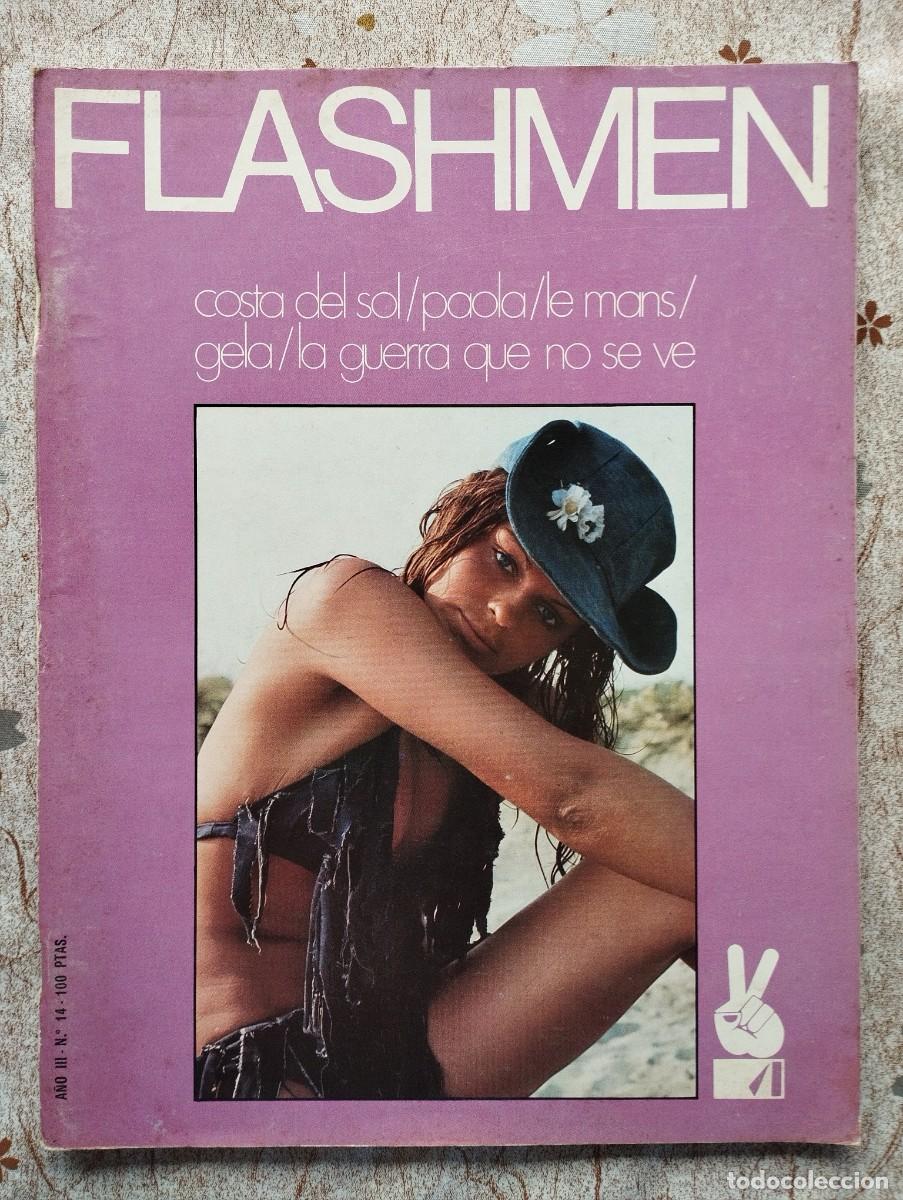 Collectionnisme de Revues et Journaux: Revista FLASHMEN N&ordm; 14 / CHAVELA VARGAS, CHICA COSTA DEL SOL, GELA GEISLER, LE MANS 1973,HARE KRISNA