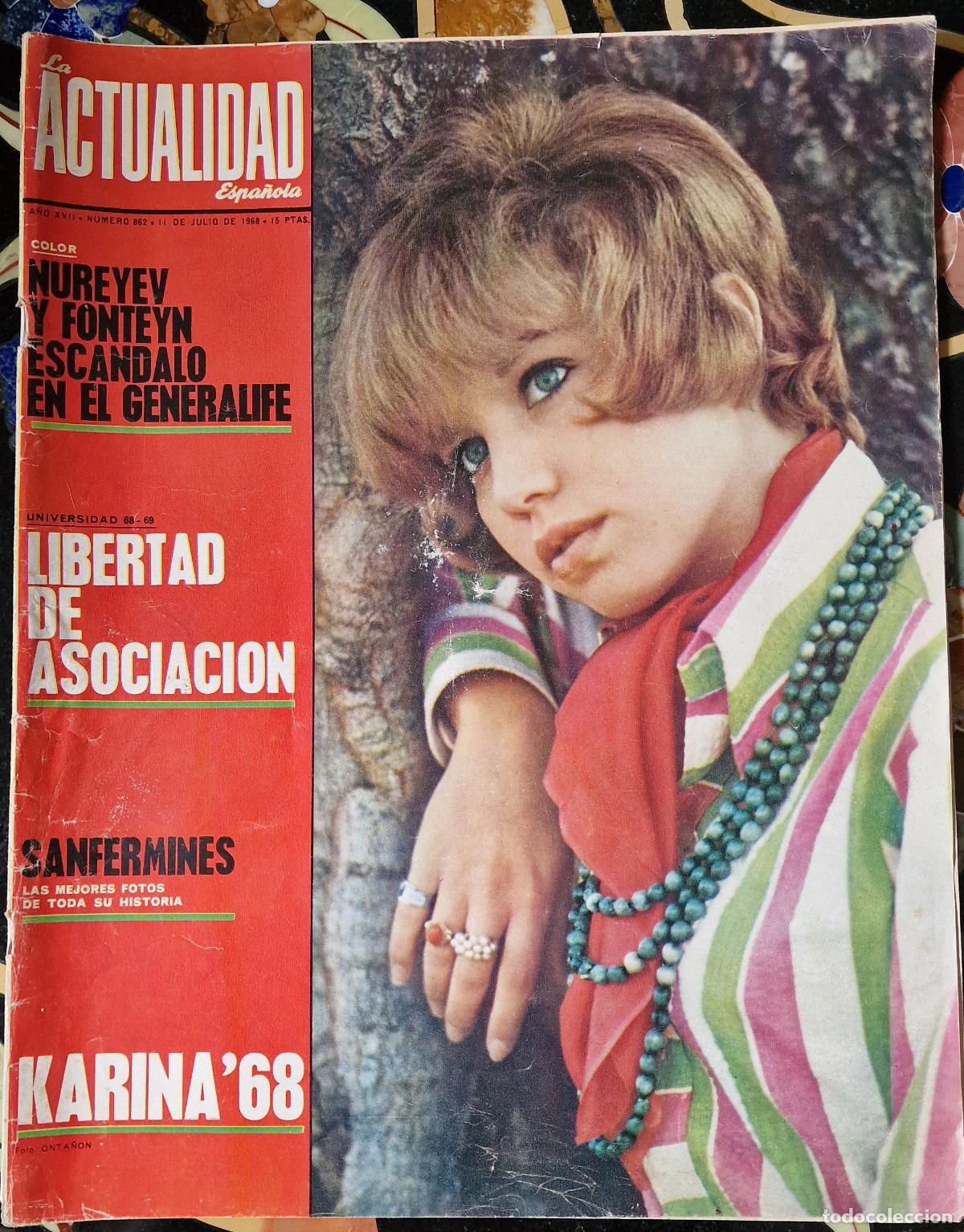 Coleccionismo de Revistas y Peri&oacute;dicos: KARINA REVISTA ACTUALIDAD ESPA&Ntilde;OLA 1968 RUDOLF NUREYEV - MARGOT FONTEYN