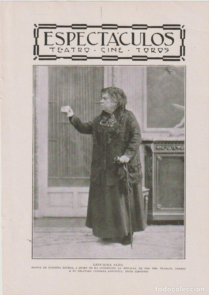 Coleccionismo de revistas y peri&oacute;dicos: * TEATRO * Leocadia Alba ; reverso Los Amigos del Hombre Jacinto Benavente - 1930