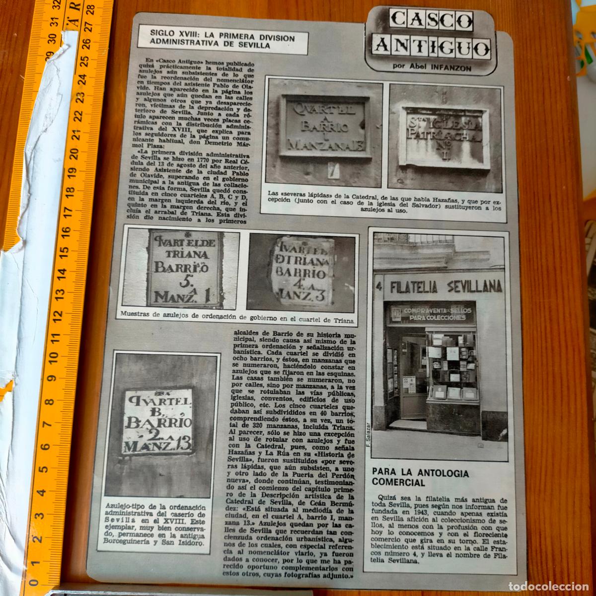 Collezionismo di Riviste e Giornali: NOTICIA SEVILLA CASCO ANTIGUO ANTONIO BURGOS - DIVISION ADMINISTRATIVA - FILATELIA AZULEJOS