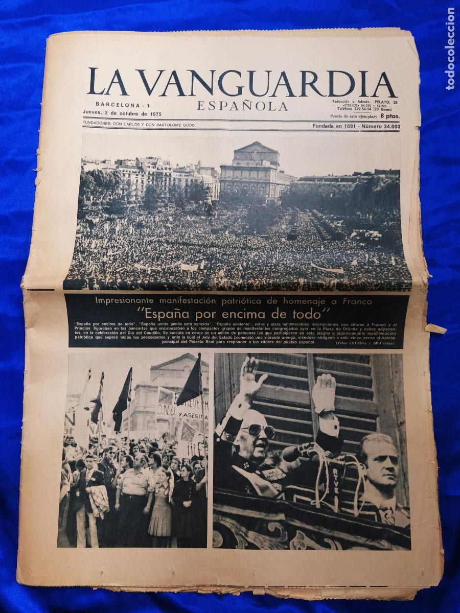 Collection Magazines and Newspapers: 2 octubre 1975 la vanguardia periodico