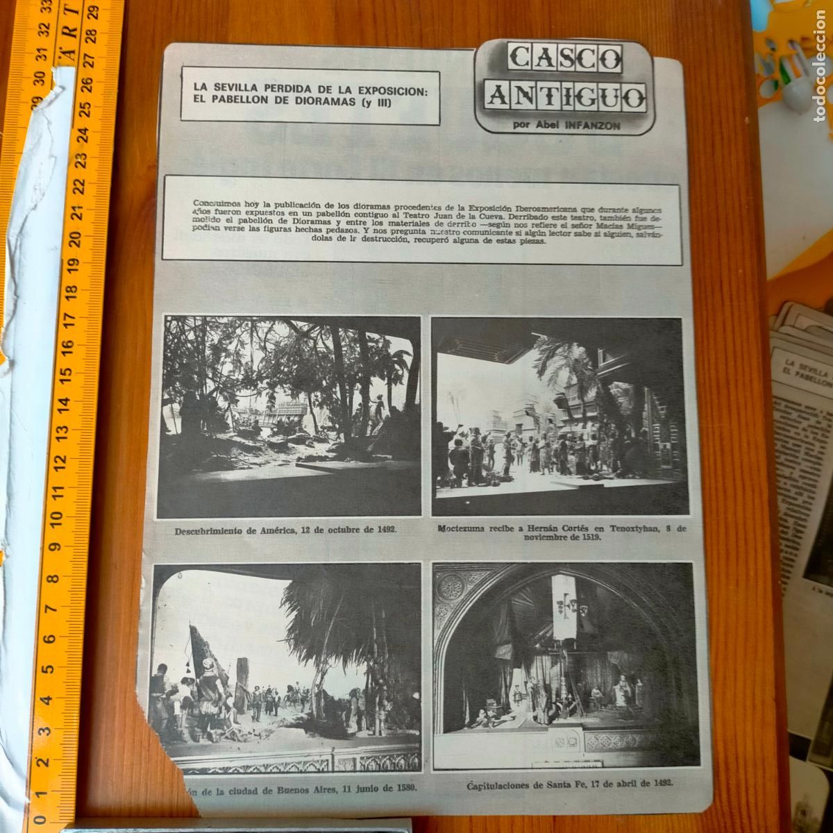 Collezionismo di Riviste e Giornali: NOTICIA SEVILLA CASCO ANTIGUO ANTONIO BURGOS - EL PABELLON DE DIORAMAS - DESCUBRIMIENTO AMERICA ...