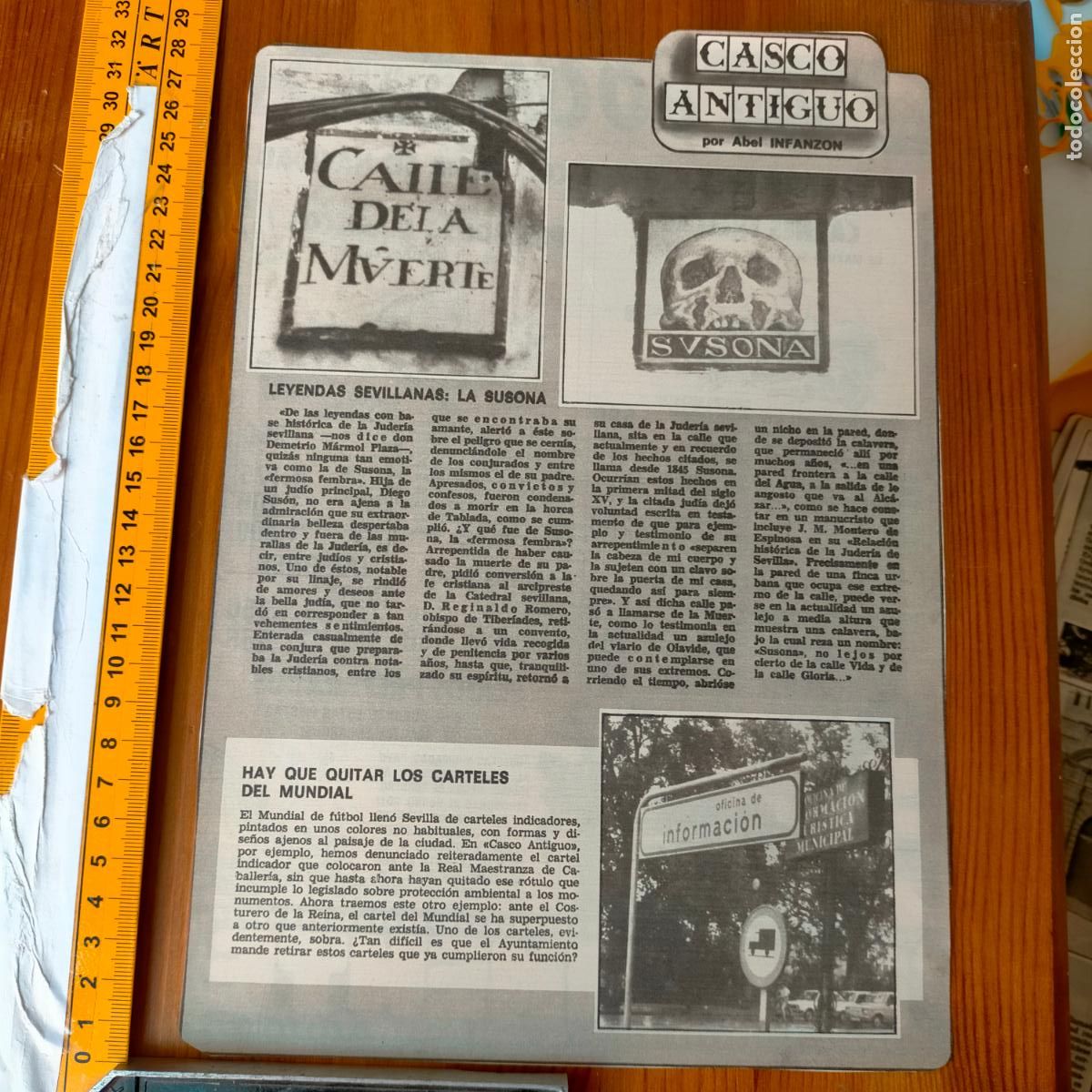 Collezionismo di Riviste e Giornali: NOTICIA SEVILLA CASCO ANTIGUO ANTONIO BURGOS - CALLE DE LA MUERTA - SUSONA SVSONA LEYENDAS
