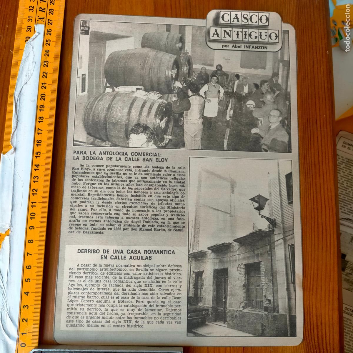 Collezionismo di Riviste e Giornali: NOTICIA SEVILLA CASCO ANTIGUO ANTONIO BURGOS - BODEGA SAN ELOY - CALLE AGULAS