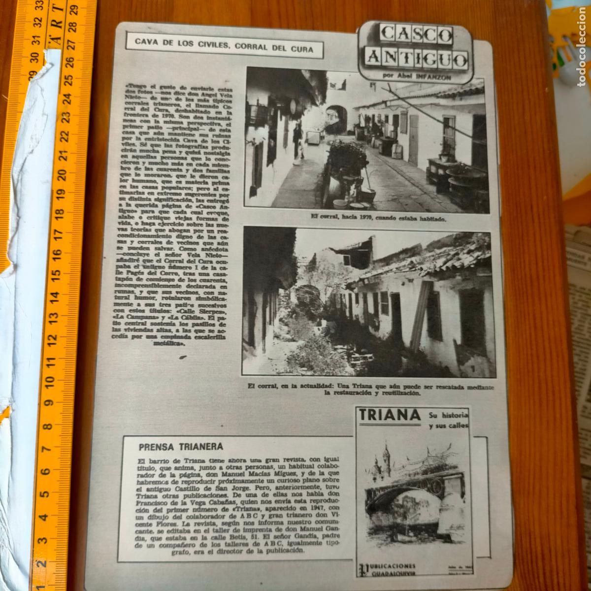 Collezionismo di Riviste e Giornali: NOTICIA SEVILLA CASCO ANTIGUO ANTONIO BURGOS - CAVA DE LOS CIVILES CORRAL DEL CURA - TRIANA