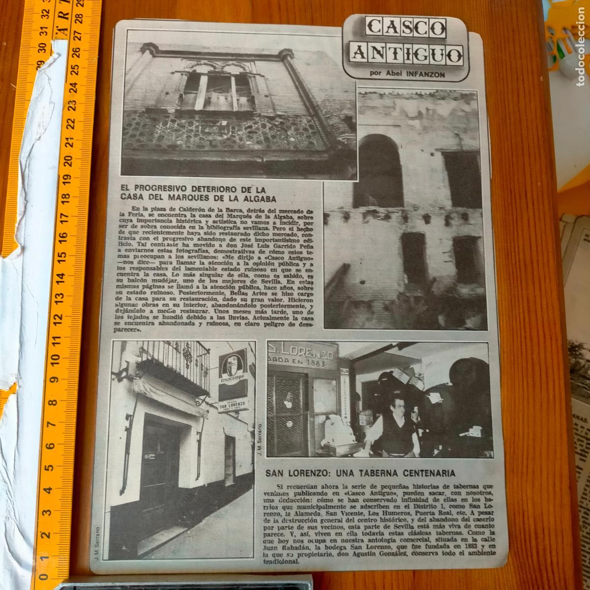 Collezionismo di Riviste e Giornali: NOTICIA SEVILLA CASCO ANTIGUO ANTONIO BURGOS - MARQUES DE ALGABA - SAN LORENZO TABERNA