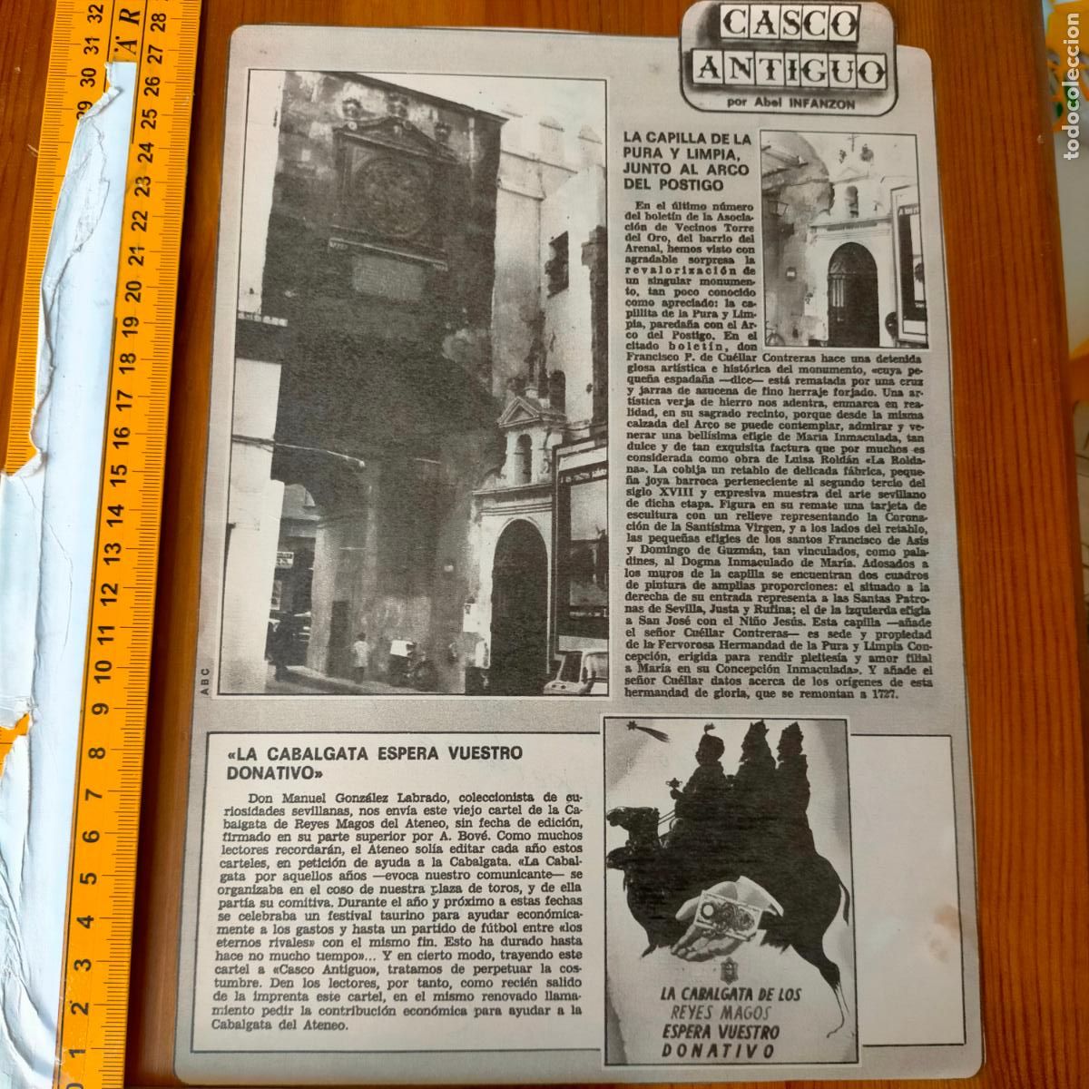 Collectionnisme de Revues et Journaux: NOTICIA SEVILLA CASCO ANTIGUO ANTONIO BURGOS - CAPILLA DE LA PURA Y LIMPIA - CABALGATA DONATIVOS