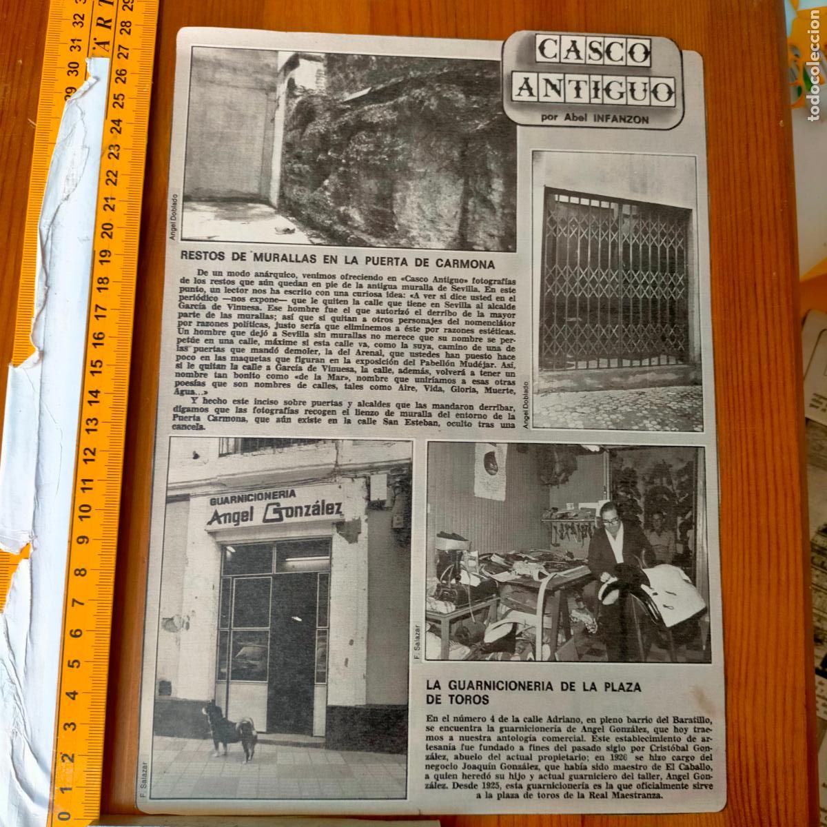 Collectionnisme de Revues et Journaux: NOTICIA SEVILLA CASCO ANTIGUO ANTONIO BURGOS - MURALLA PUERTA DE CARMONA - GUARNICIONERIA TOROS