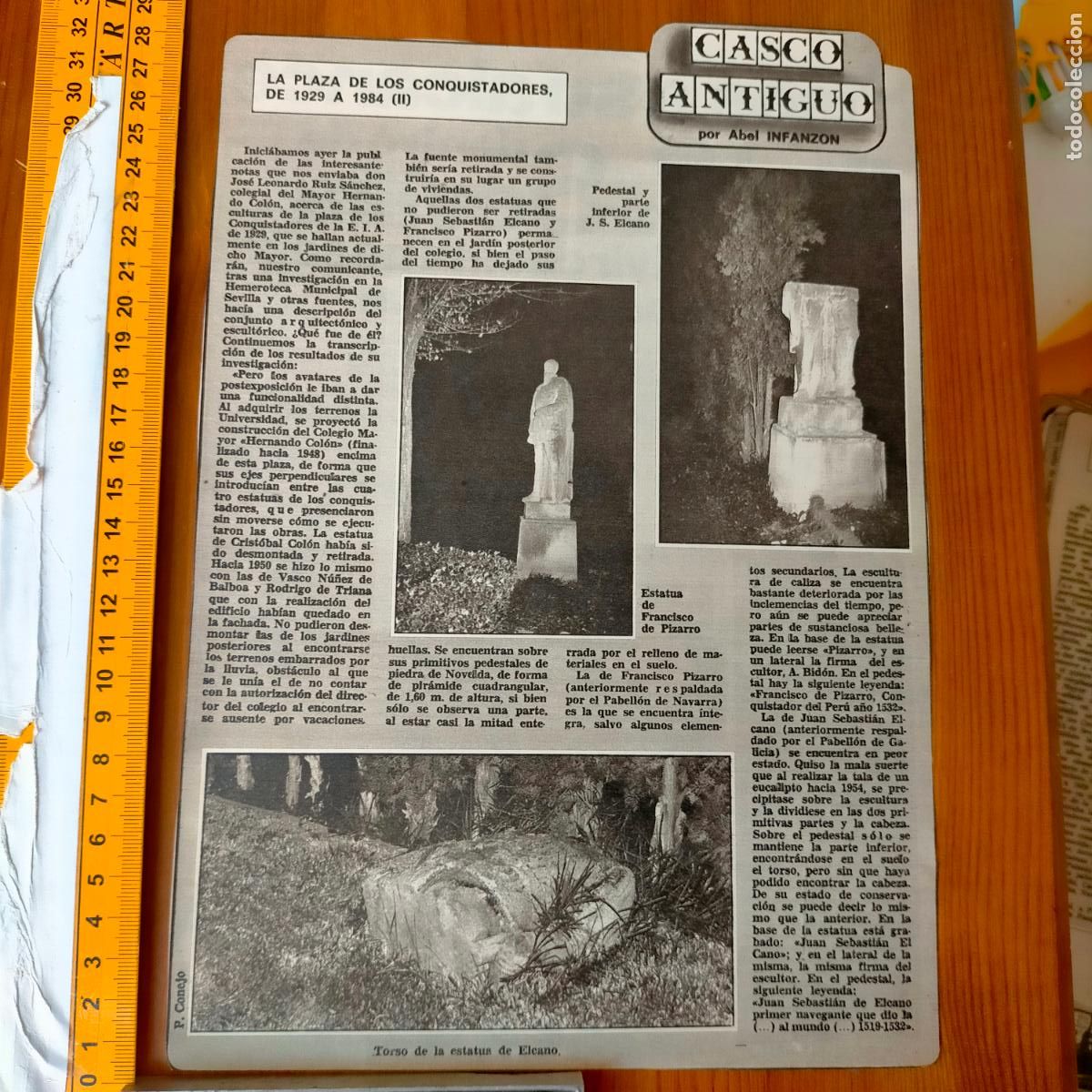 Collezionismo di Riviste e Giornali: NOTICIA SEVILLA CASCO ANTIGUO ANTONIO BURGOS - LA PLAZA DE LOS CONQUISTADORES -