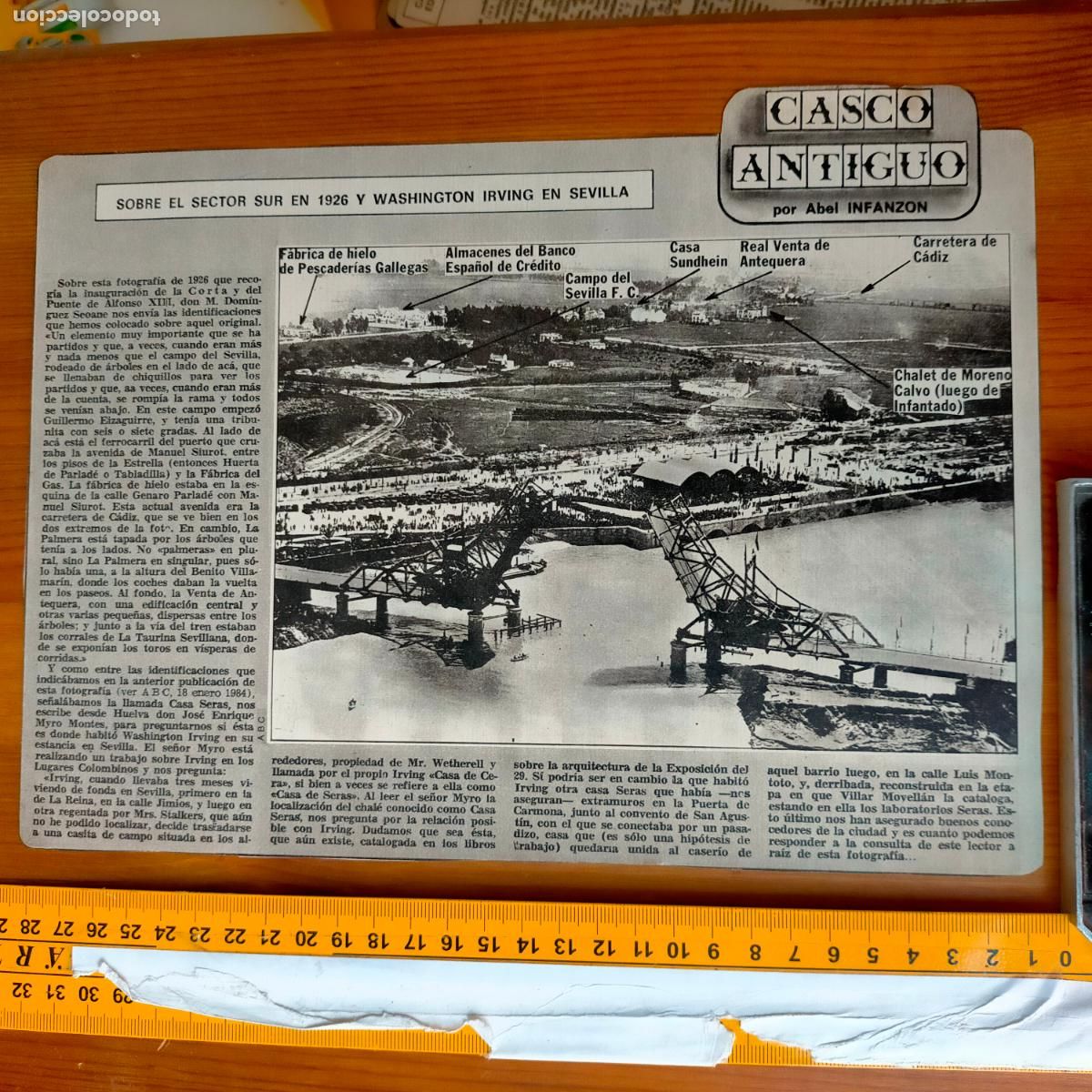 Collectionnisme de Revues et Journaux: NOTICIA SEVILLA CASCO ANTIGUO ANTONIO BURGOS - SECTOR SUR 1926 Y WASHINGTON IRVING EN SEVILLA
