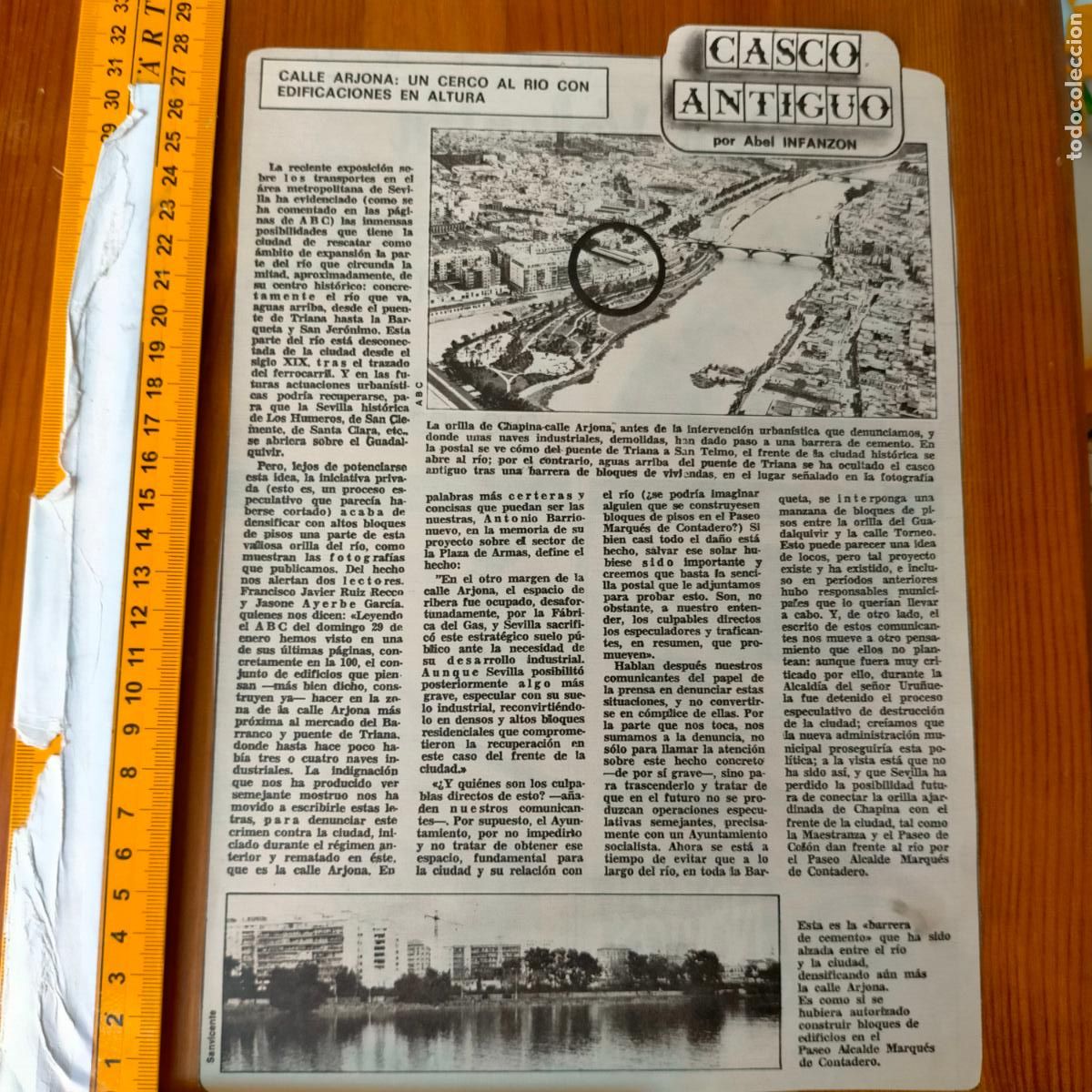 Collectionnisme de Revues et Journaux: NOTICIA SEVILLA CASCO ANTIGUO ANTONIO BURGOS - CALLE ARJONA UN CERCO AL RIO