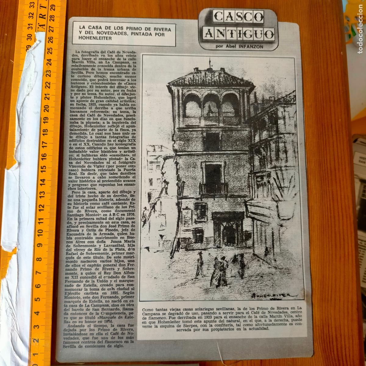 Collectionnisme de Revues et Journaux: NOTICIA SEVILLA CASCO ANTIGUO ANTONIO BURGOS - CASA DE LOS PRIMOS DE RIVERA POR HOHENLEITER
