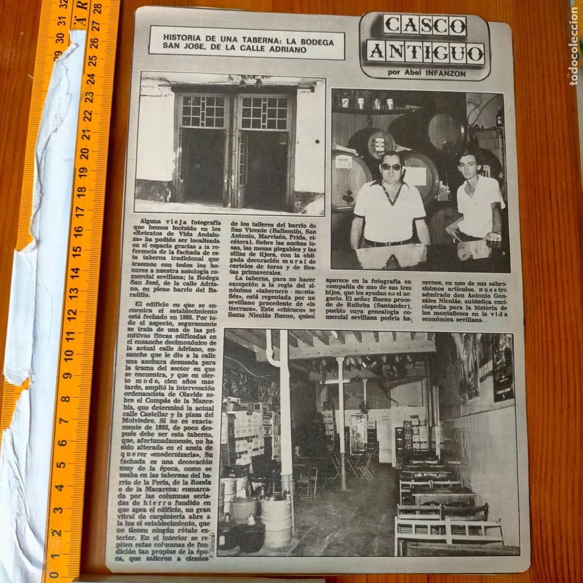 Collectionnisme de Revues et Journaux: NOTICIA SEVILLA CASCO ANTIGUO ANTONIO BURGOS - TABERNA BODEGA SAN JOSE CALLE ADRIANO