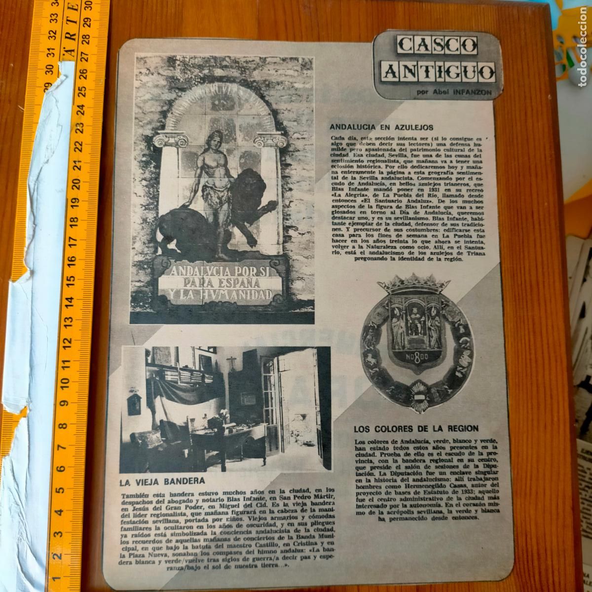 Collectionnisme de Revues et Journaux: NOTICIA SEVILLA CASCO ANTIGUO ANTONIO BURGOS - ANDALUCIA AZULEJOS - ESCUDO REGION - VIEJA BANDERA