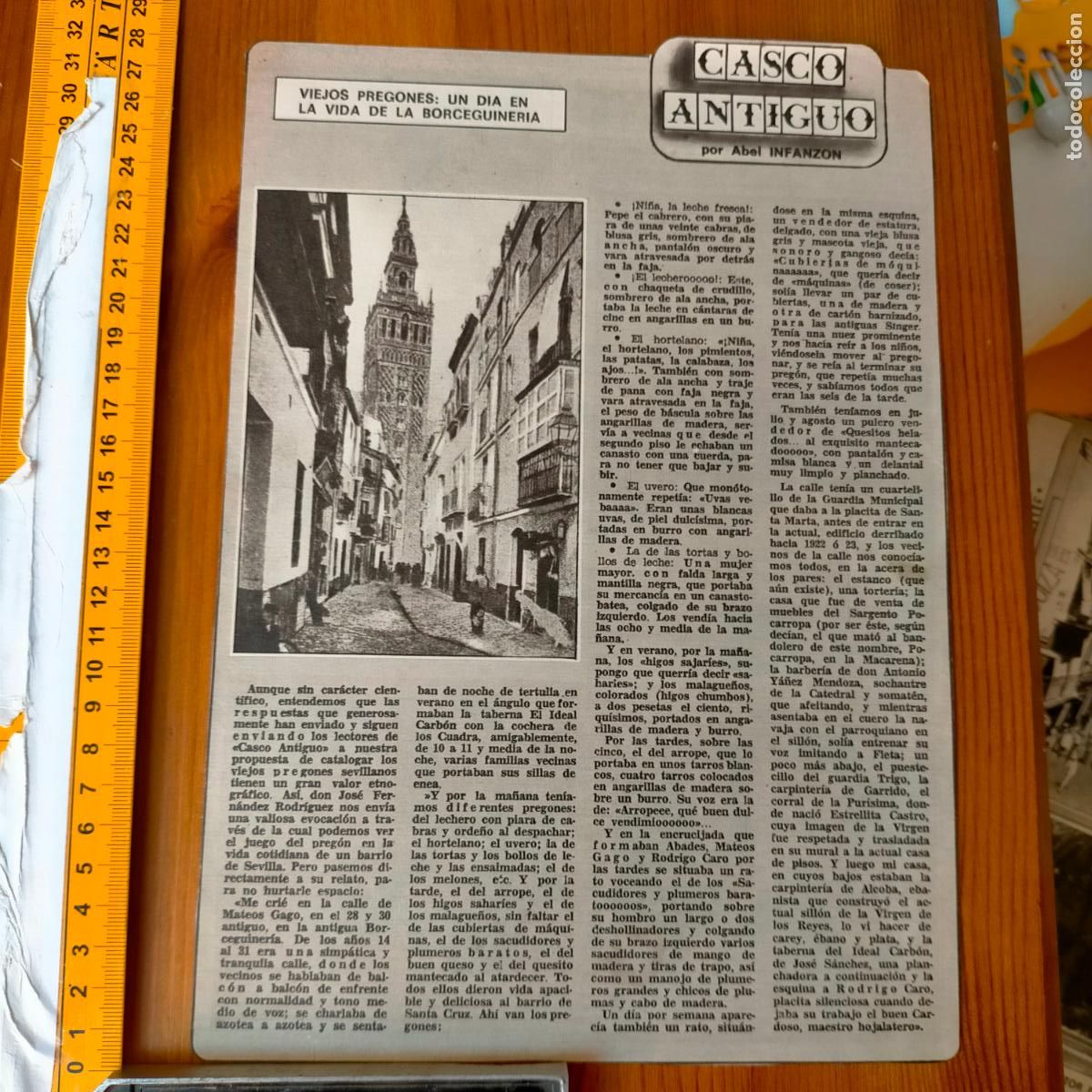 Collectionnisme de Revues et Journaux: NOTICIA SEVILLA CASCO ANTIGUO ANTONIO BURGOS - PREGONES , VIDA DE LA BORCEGUINERIA