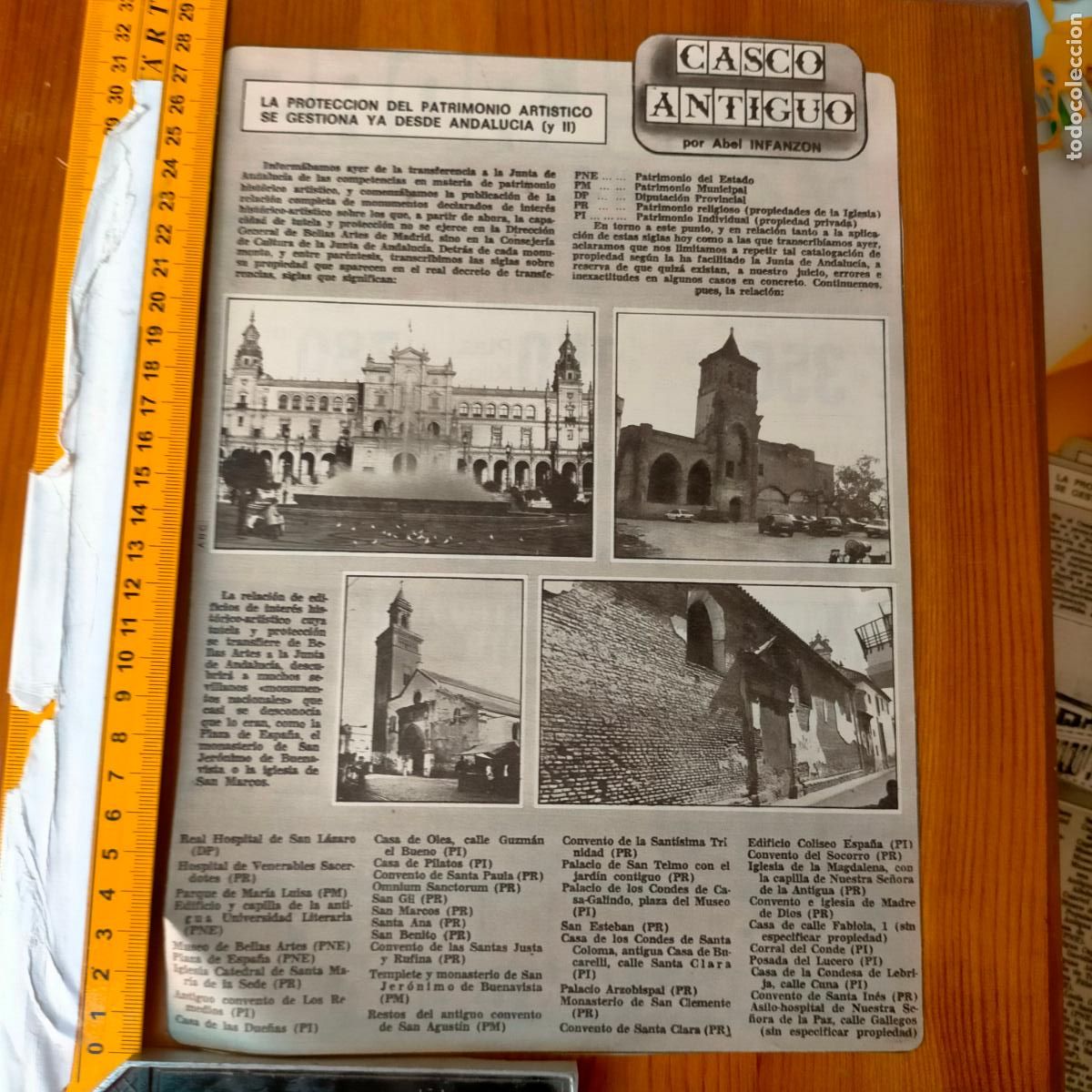 Collectionnisme de Revues et Journaux: NOTICIA SEVILLA CASCO ANTIGUO ANTONIO BURGOS - patrimonio artistico - monumentos