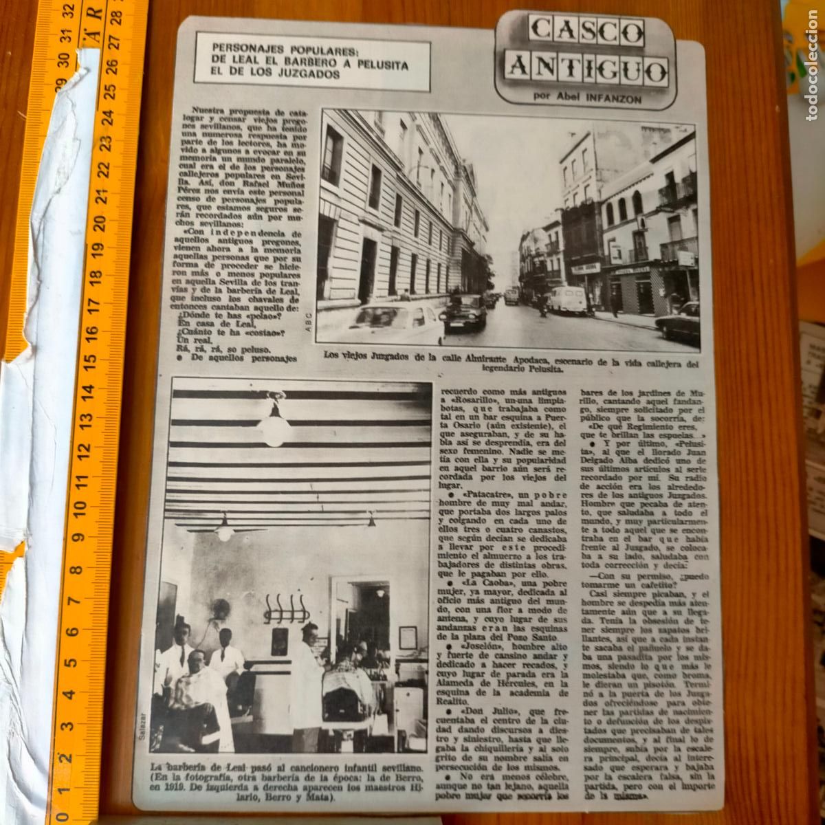 Collectionnisme de Revues et Journaux: NOTICIA SEVILLA CASCO ANTIGUO ANTONIO BURGOS - personaje populares leal el barbero pelusita juzgados