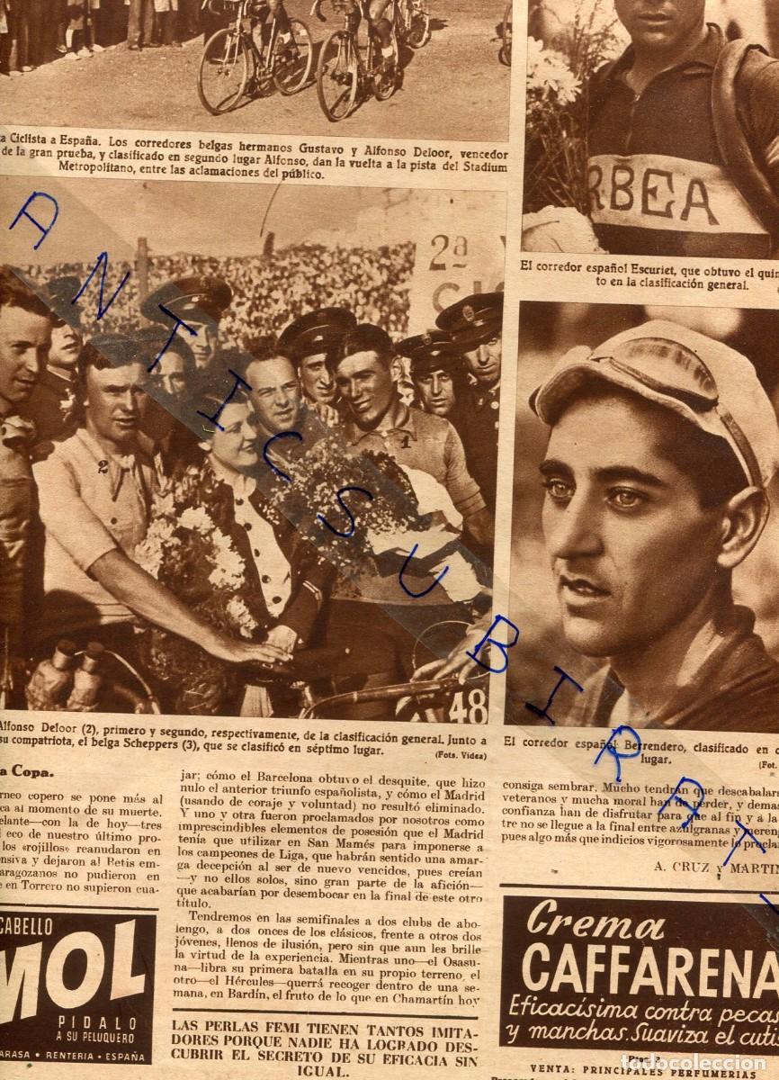 Coleccionismo de Revistas y Peri&oacute;dicos: REVISTA A&Ntilde;O 1936 II VUELTA CICLISTA A ESPA&Ntilde;A DELOOR ESCURIET ORBEA BERRENDERO