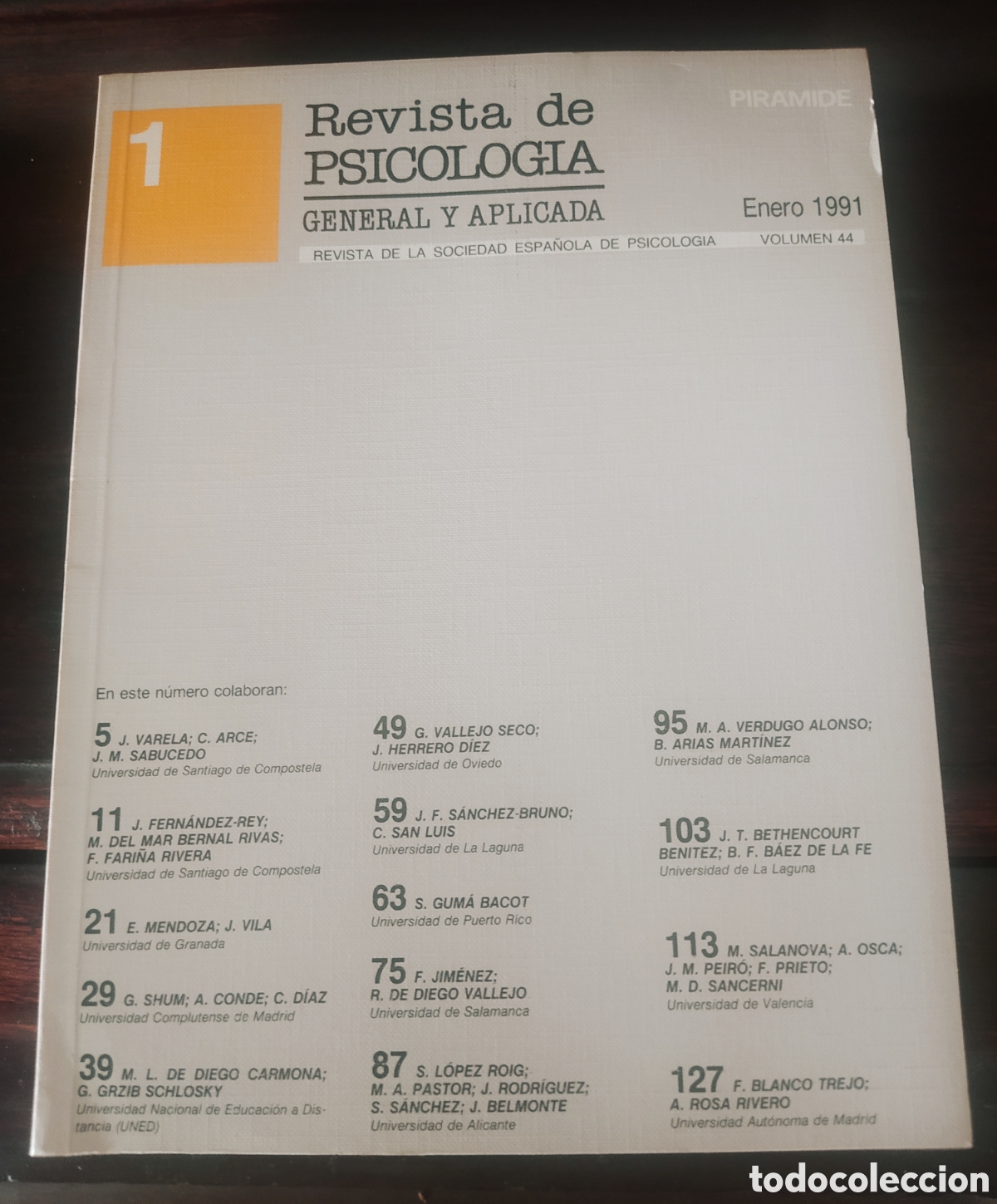 Coleccionismo de revistas y peri&oacute;dicos: Revista de psicolog&iacute;a general y aplicada. Volumen 44.