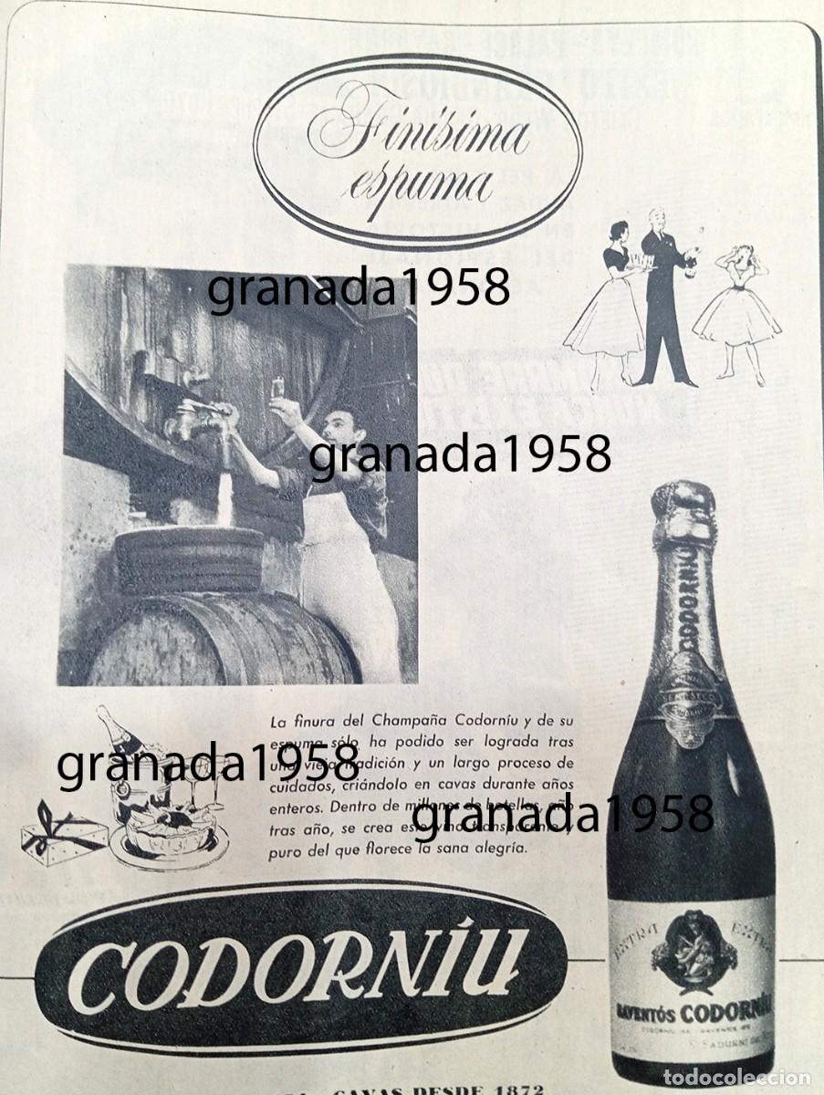 Coleccionismo de Revistas y Peri&oacute;dicos: ANUNCIO CODORN&Iacute;U CAVA VINO FAMILIA RAVENT&Oacute;S SAN SADURN&iacute; DE NOYA NAVIDAD 1958