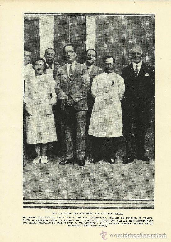 Coleccionismo de revistas y peri&oacute;dicos: * CIUDAD REAL * Legi&oacute;n de Honor para el practicante D. Federico Pi&ntilde;ol - 1935