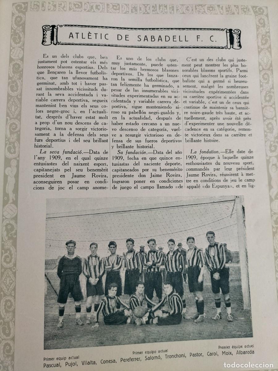 Collezionismo di Riviste e Giornali: ATLETIC DE SABADELL F.C. CLUBS DE FUTBOL CATALUNYA PROVINCIA BARCELONA 4 HOJAS A&Ntilde;O 1928